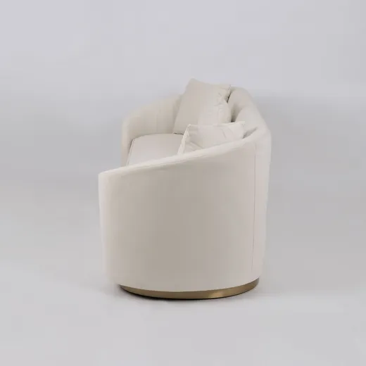 Welurowa sofa 3-osobowa NUA N19 - alabastrowa biel