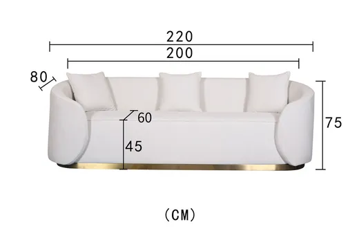 Welurowa sofa 3-osobowa NUA N19 - alabastrowa biel