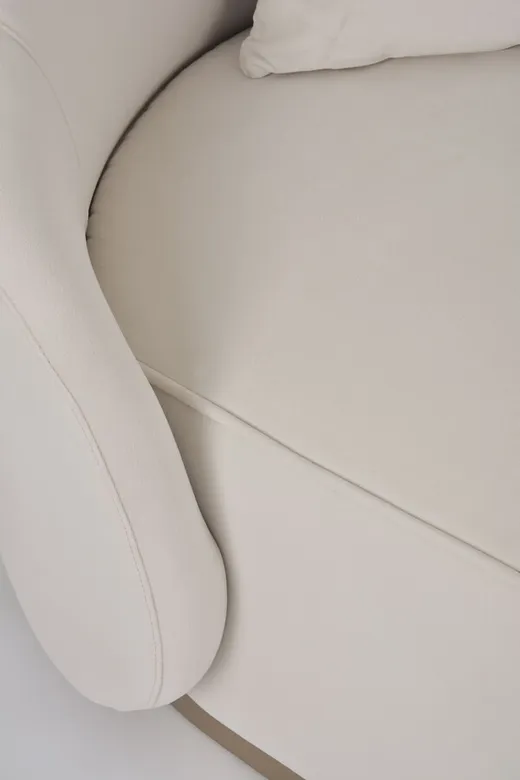 Welurowa sofa 3-osobowa NUA N19 - alabastrowa biel