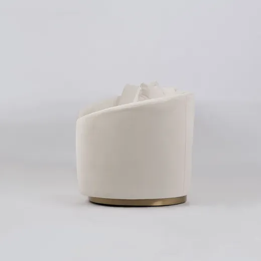 Welurowa sofa 3-osobowa NUA N19 - alabastrowa biel