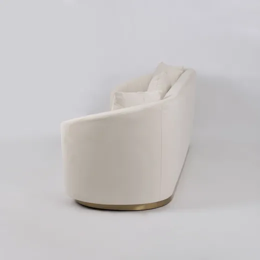 Welurowa sofa 3-osobowa NUA N19 - alabastrowa biel