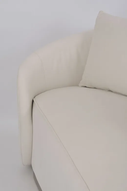 Welurowa sofa 3-osobowa NUA N19 - alabastrowa biel