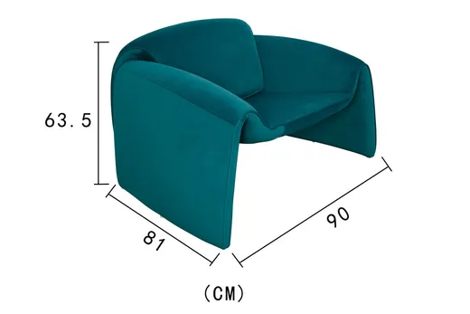 Fotel welurowy NUA N78 - morski