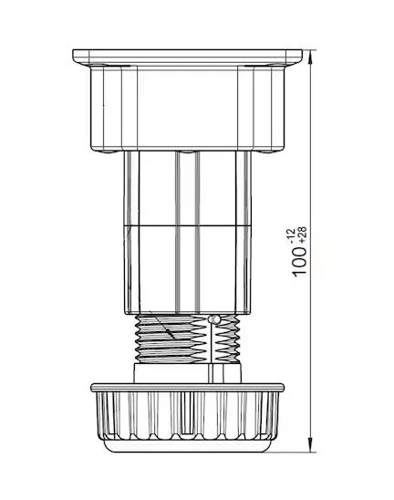 Nóżka z regulacją UNI PLUS 48 - wysokość 100 mm / udźwig 250 kg