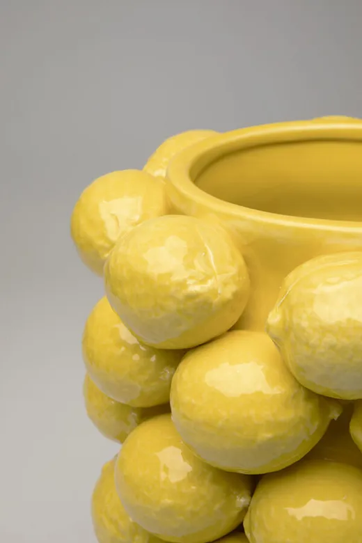 Wazon z porcelany LEMON JUICE 43 cm - żółty