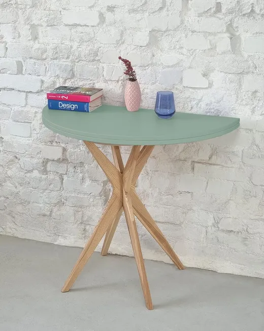 Stół półokrągły JUBI rozkładany 90 cm - różowy
