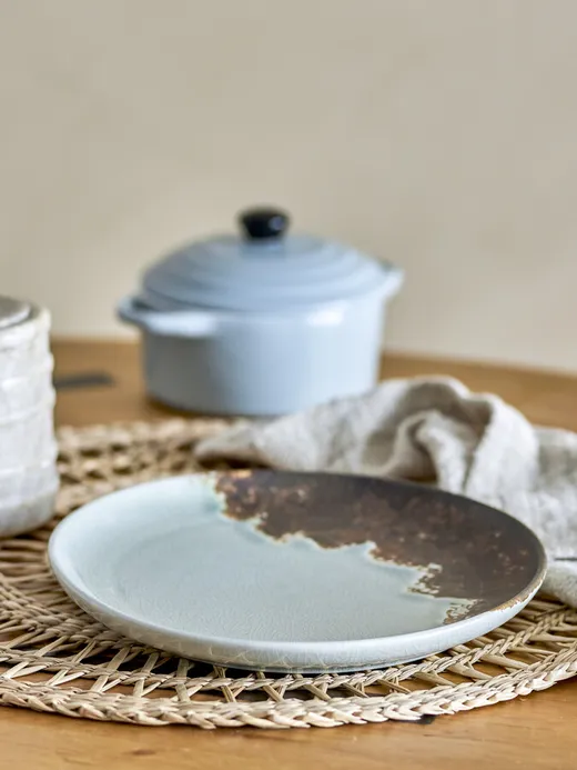 Talerz ceramiczny PAULA 20 - niebieski/brązowy