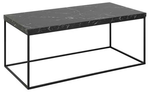Stolik kawowy BAROSSA 110x55 - czarny marmur/czarny