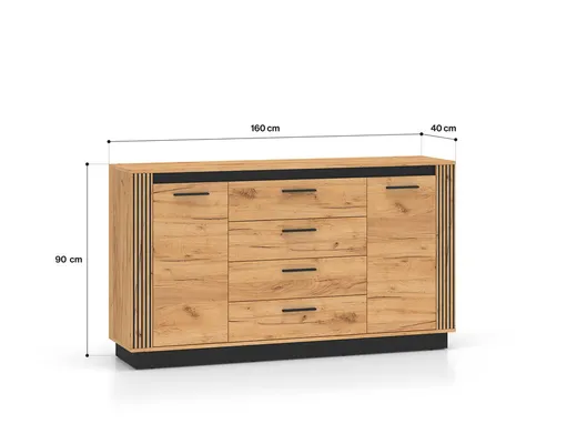 Komoda URSO 06 - dąb craft złoty