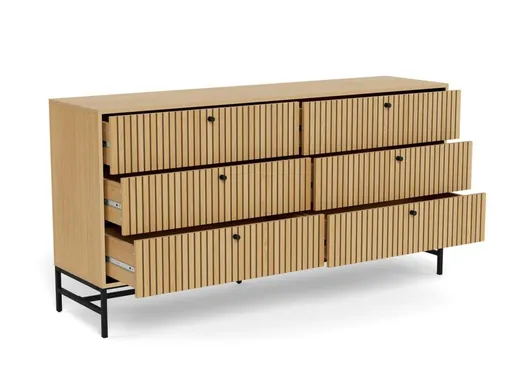 Komoda ALBANY 6 szuflad - dąb