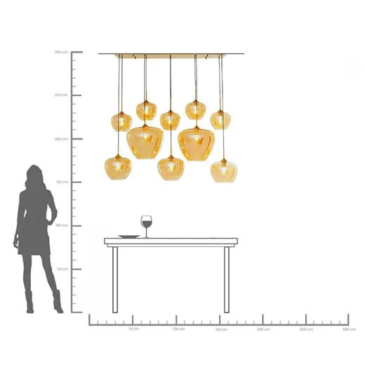 Lampa wisząca SPHERE AMBER 10 - bursztynowy
