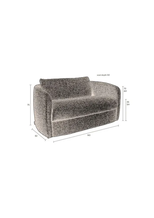 Sofa 2-osobowa BOHO - piaskowy