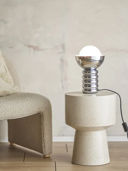 Spike Table lamp, Silver, Metal D20xH32 cm