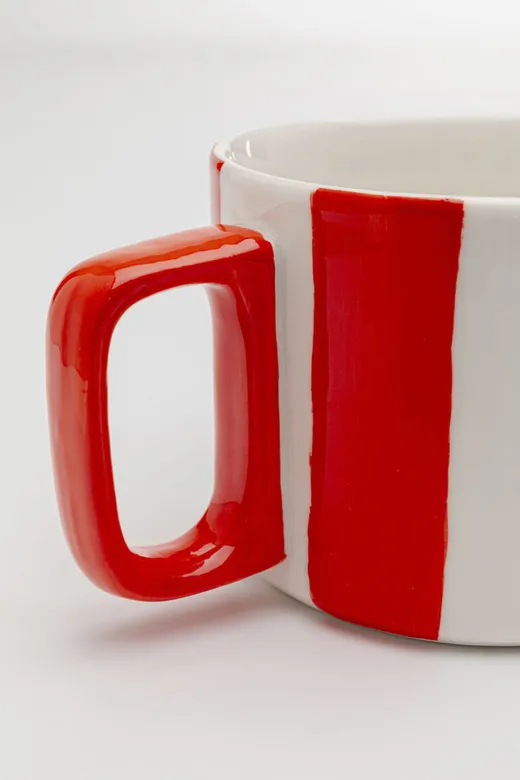 Kubek COCINA STRIPES  - biały/czerwony