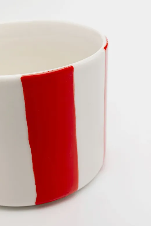 Kubek COCINA STRIPES  - biały/czerwony