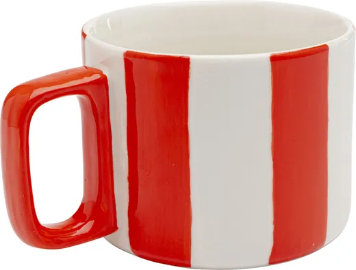 Kubek COCINA STRIPES  - biały/czerwony