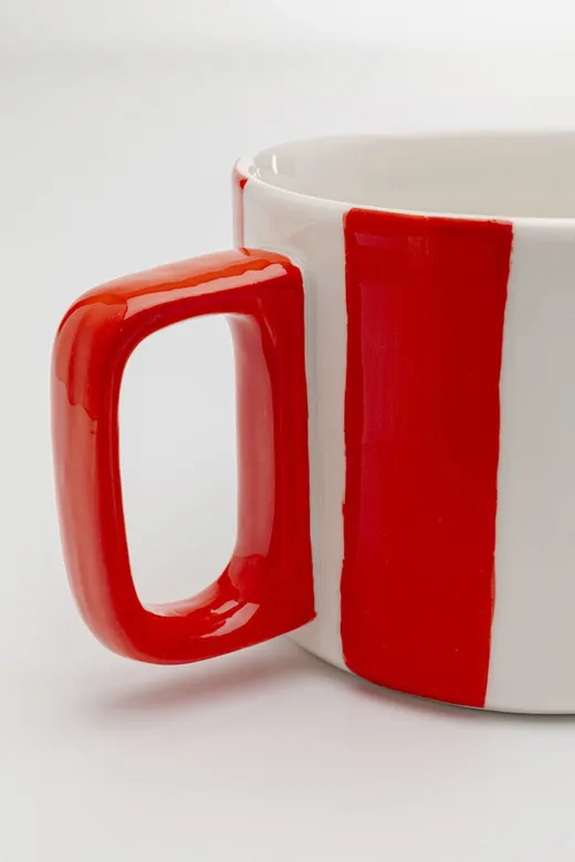 Kubek COCINA STRIPES  - biały/czerwony