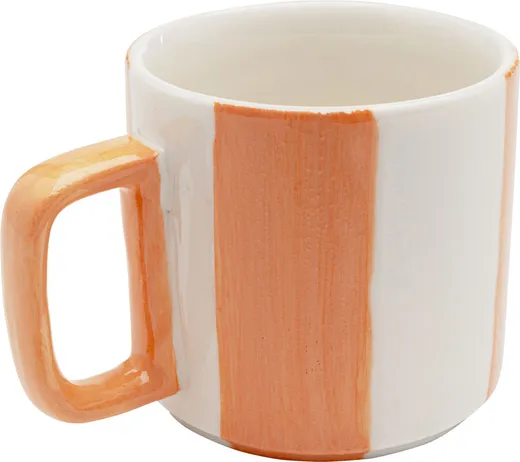 Kubek COCINA STRIPES - biały/różowy