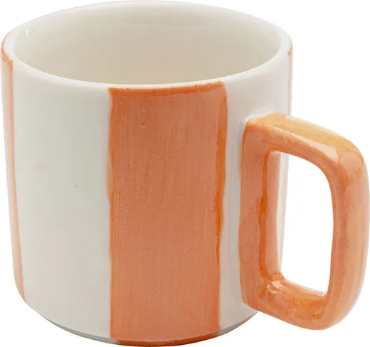 Kubek COCINA STRIPES - biały/różowy
