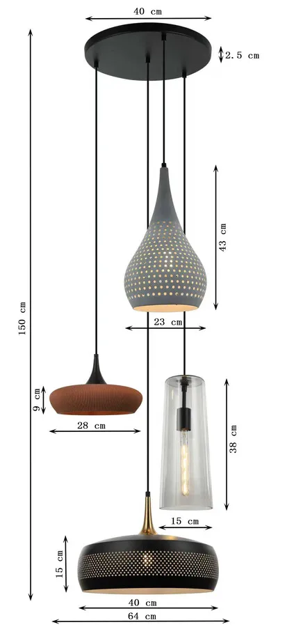 Lampa wisząca MELANGE - wielokolorowy