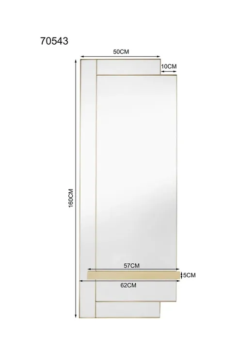 Lustro ścienne GIDEON 60x160 - złoty