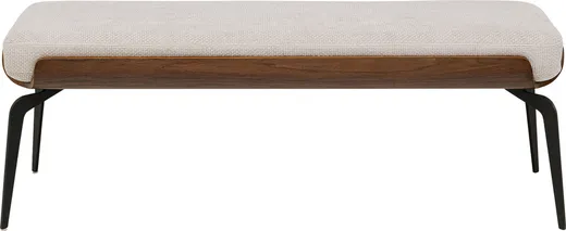 Ławka tapicerowana MARC 140 cm - beżowy/czarny