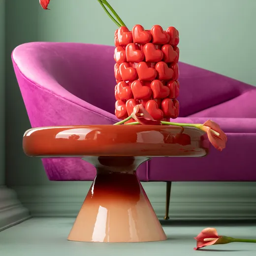 Stolik kawowy okrągły RICI COLORE 60 cm - czerwony
