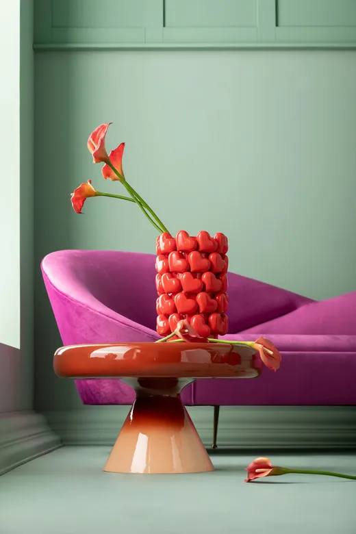 Stolik kawowy okrągły RICI COLORE 60 cm - czerwony