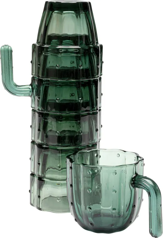 Zestaw 6 szklanek CACTUS - zielony