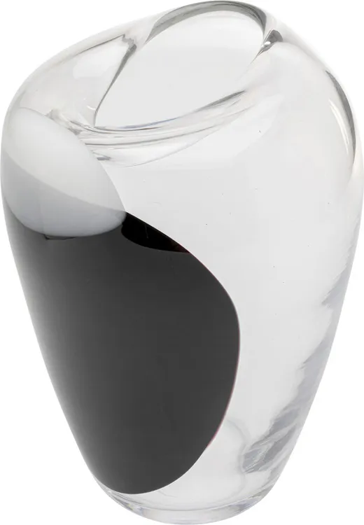 Wazon szklany BALANCE 27 cm - transparentny/czarny