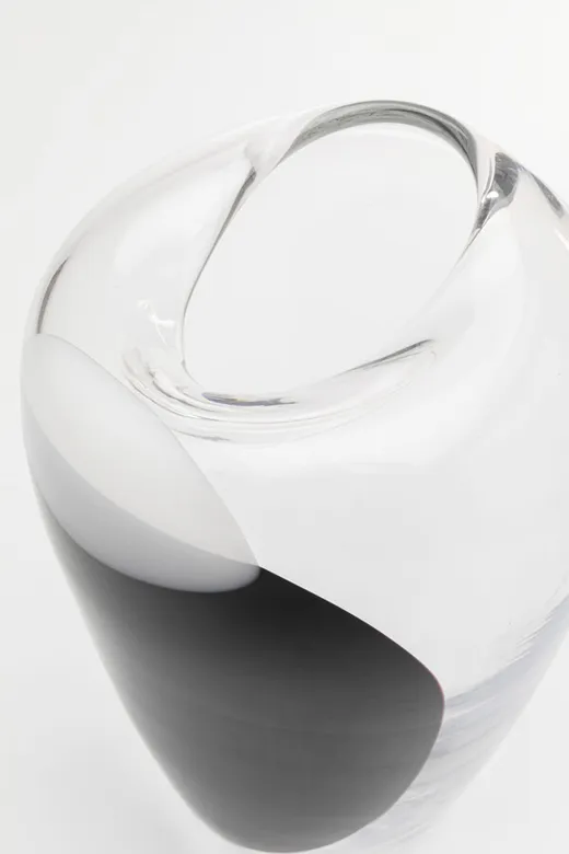 Wazon szklany BALANCE 27 cm - transparentny/czarny