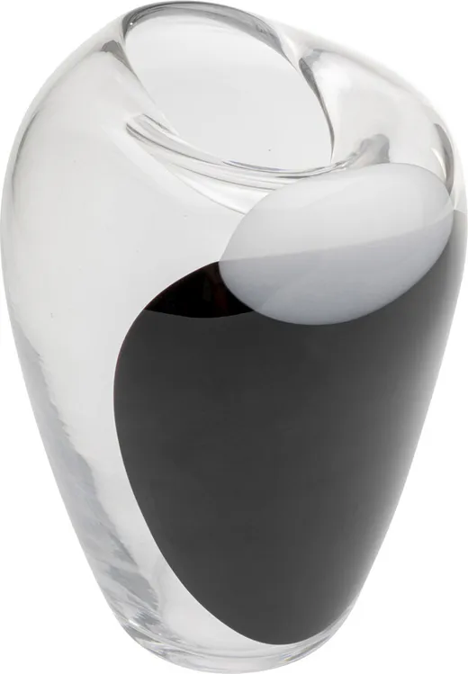 Wazon szklany BALANCE 27 cm - transparentny/czarny