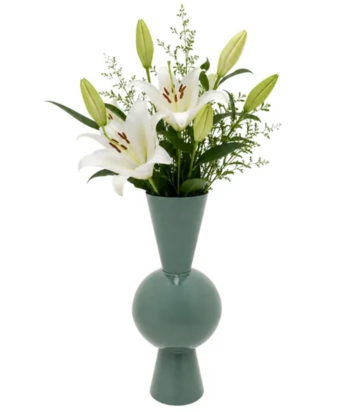 Wazon stalowy BLOW 60 cm - niebieskozielony
