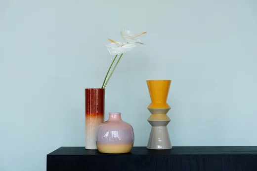 Wazon RICI 19 cm - różowy/żółty