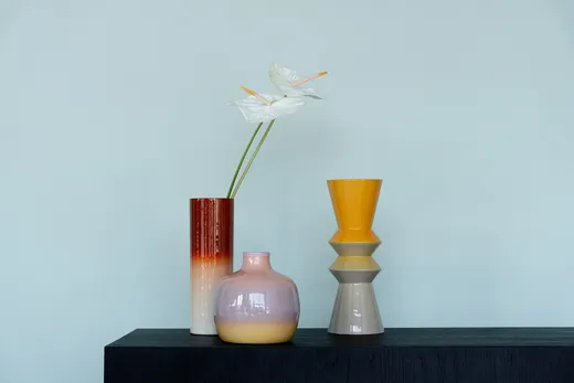 Wazon RICI 19 cm - różowy/żółty