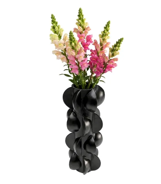 Wazon z porcelany VIENTO 35 cm - czarny