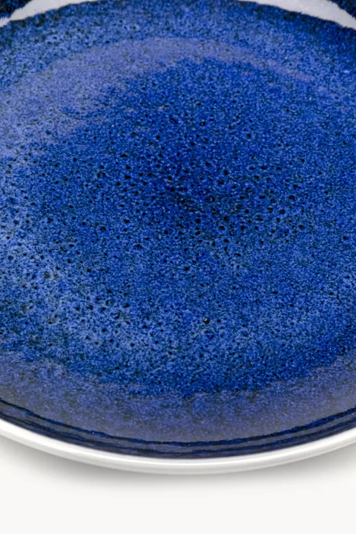 Talerz deserowy PARTITO UNI 22 cm - niebieski/biały