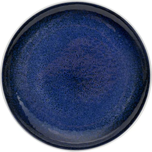 Talerz deserowy PARTITO UNI 22 cm - niebieski/biały