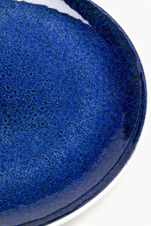 Talerz deserowy PARTITO UNI 22 cm - niebieski/biały