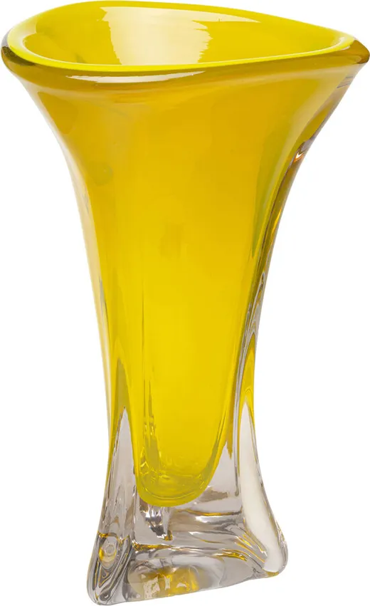 Wazon szklany SALUT 43 cm - żółty