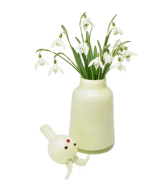 Wazon szklany TOJA FACE 34 cm - żółty