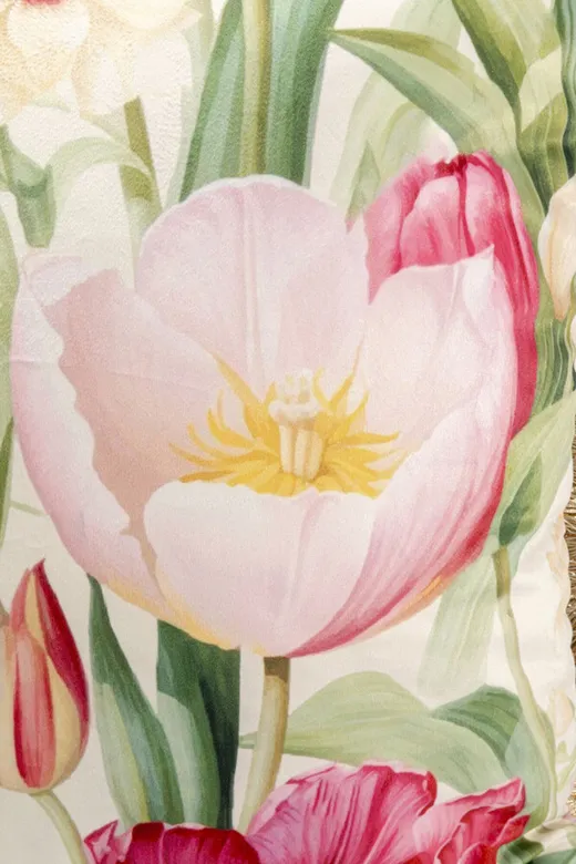 Poduszka dekoracyjna TULIPS 45x45 - zielony/rózowy