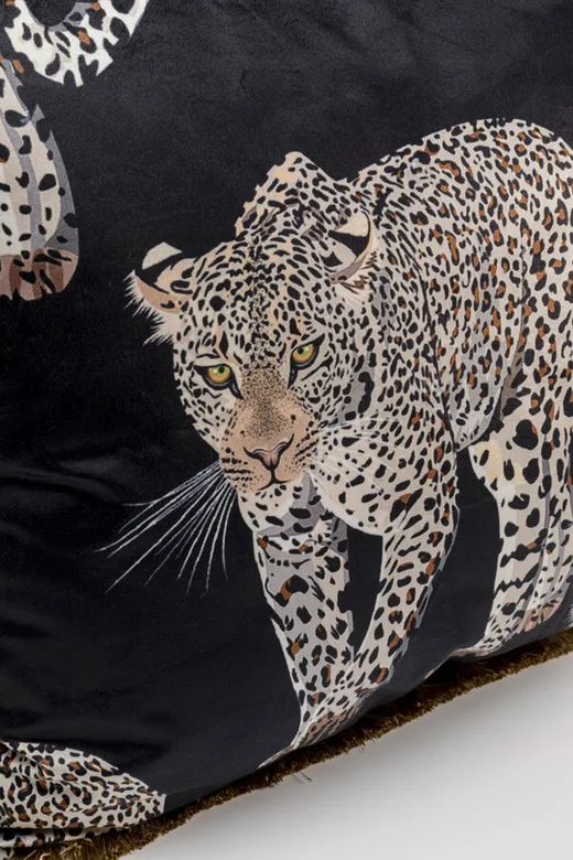 Poduszka dekoracyjna LEOPARD 45x45 - czarny/złoty