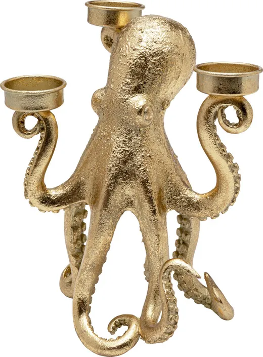 Świecznik potrójny OCTOPUS - złoty