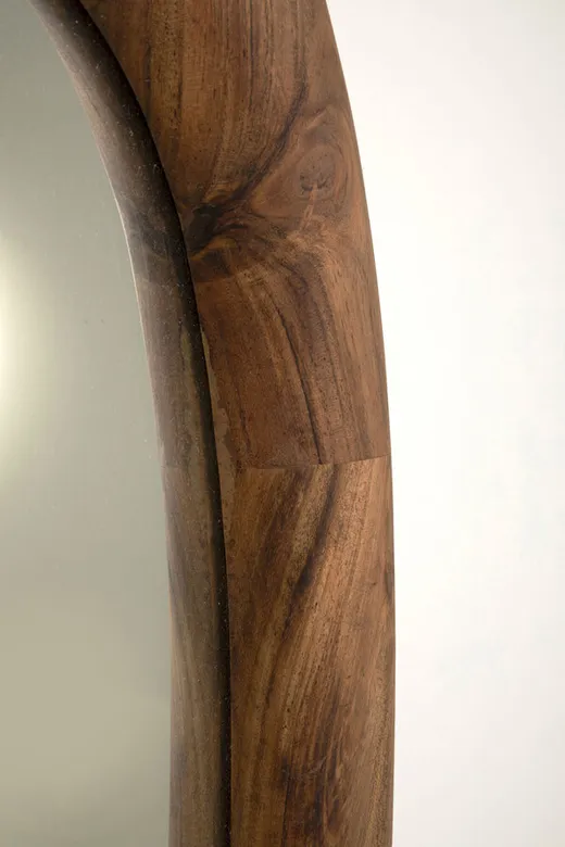Lustro w drewnianej ramie JORGE 91x45 - naturalny