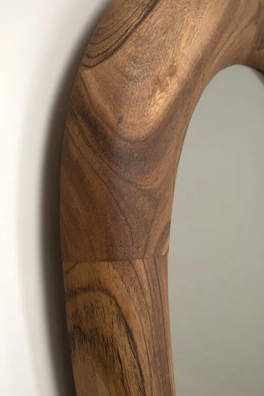 Lustro w drewnianej ramie JORGE 91x45 - naturalny