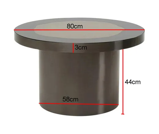 Stolik okrągły MEDAILLON 80 cm - szary