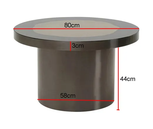 Stolik okrągły MEDAILLON 80 cm - szary