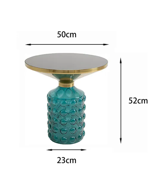 Stolik boczny okrągły LOLA 50 cm - niebieski