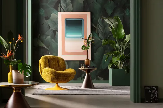 Fotel obrotowy COSY - żółty